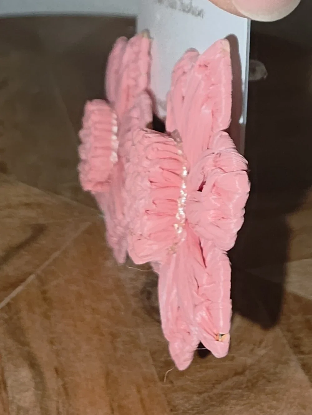 Floral Statement Tropical Rafia Earrings In Pink Flamingo, NWT